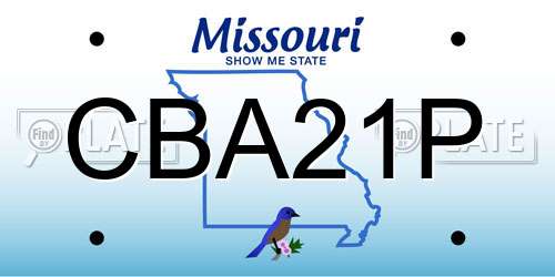 CBA21P Missouri License Plate