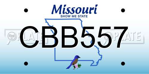 CBB557 Missouri License Plate