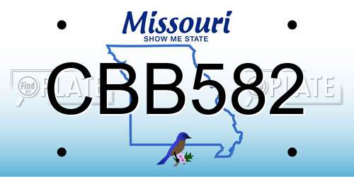 CBB582 Missouri License Plate