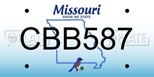 CBB587 Missouri License Plate