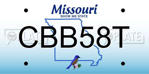 CBB58T Missouri License Plate