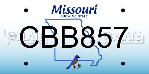 CBB857 Missouri License Plate