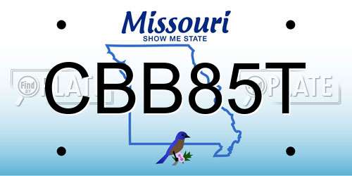 CBB85T Missouri License Plate