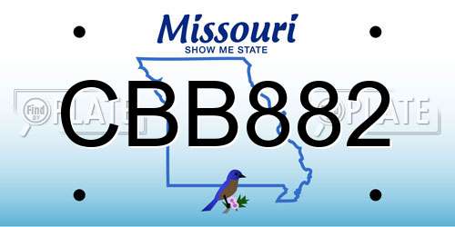 CBB882 Missouri License Plate