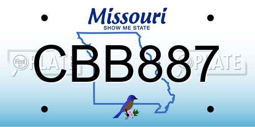 CBB887 Missouri License Plate