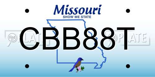 CBB88T Missouri License Plate