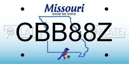 CBB88Z Missouri License Plate