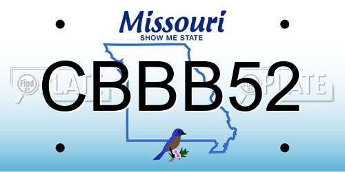 CBBB52 Missouri License Plate