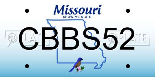 CBBS52 Missouri License Plate