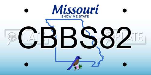 CBBS82 Missouri License Plate