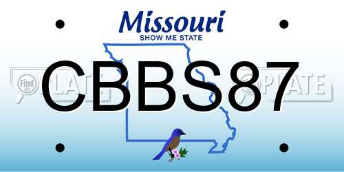 CBBS87 Missouri License Plate