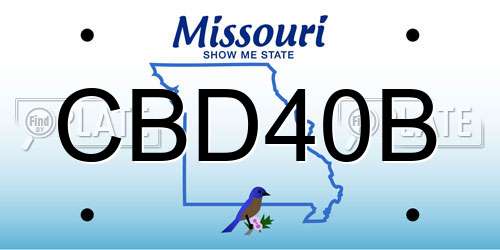 CBD40B Missouri License Plate