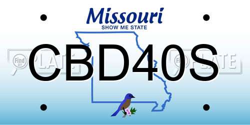 CBD40S Missouri License Plate