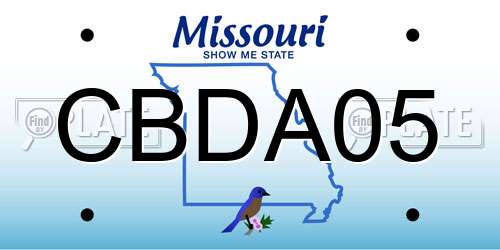 CBDA05 Missouri License Plate
