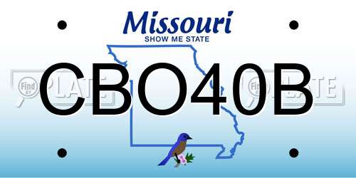 CBO40B Missouri License Plate