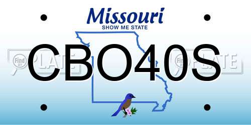 CBO40S Missouri License Plate