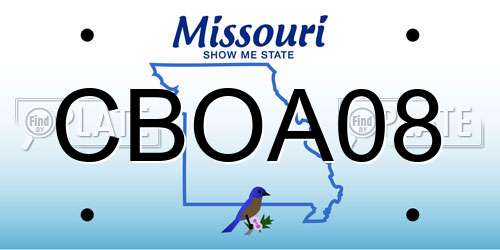 CBOA08 Missouri License Plate