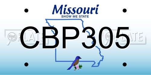CBP305 Missouri License Plate