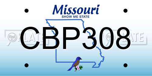 CBP308 Missouri License Plate