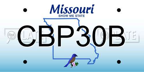 CBP30B Missouri License Plate