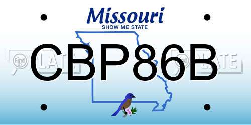 CBP86B Missouri License Plate