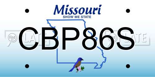 CBP86S Missouri License Plate