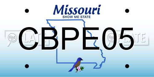 CBPE05 Missouri License Plate