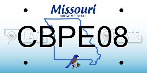 CBPE08 Missouri License Plate