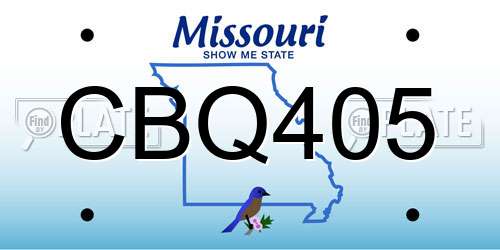 CBQ405 Missouri License Plate