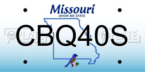 CBQ40S Missouri License Plate