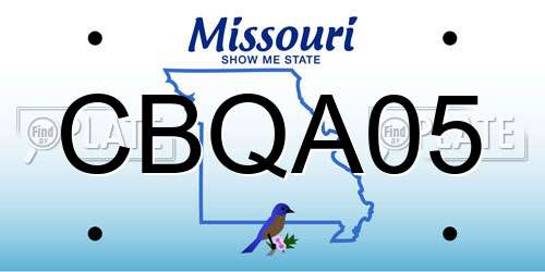 CBQA05 Missouri License Plate