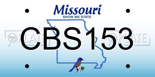 CBS153 Missouri License Plate