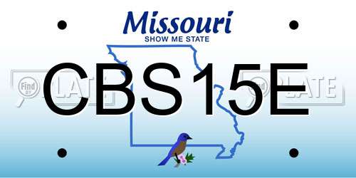 CBS15E Missouri License Plate