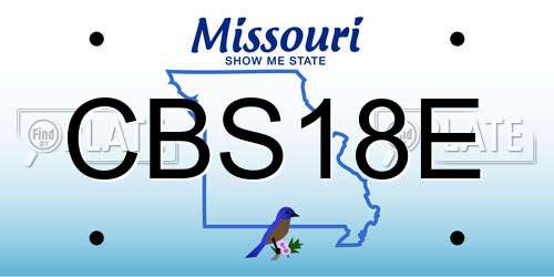 CBS18E Missouri License Plate