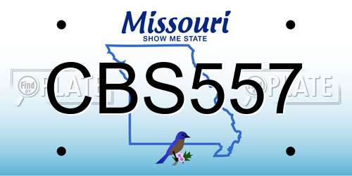 CBS557 Missouri License Plate
