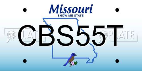 CBS55T Missouri License Plate