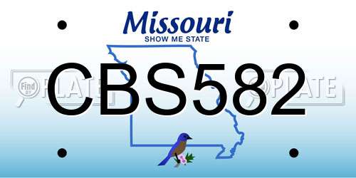 CBS582 Missouri License Plate