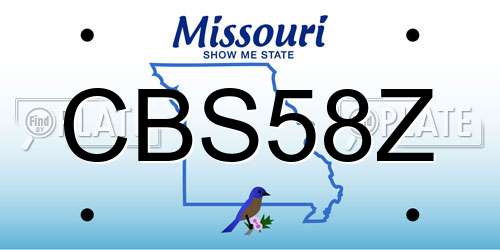 CBS58Z Missouri License Plate