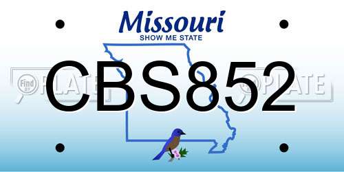 CBS852 Missouri License Plate
