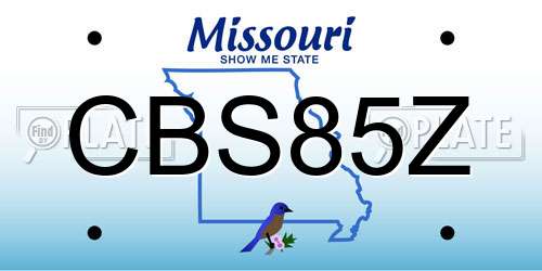 CBS85Z Missouri License Plate