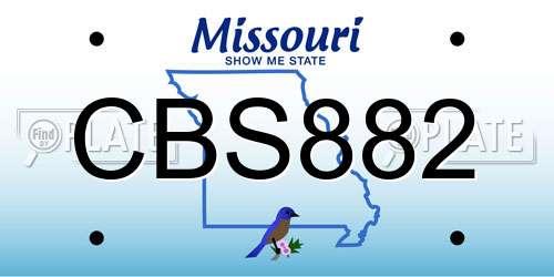CBS882 Missouri License Plate