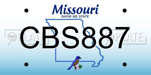 CBS887 Missouri License Plate