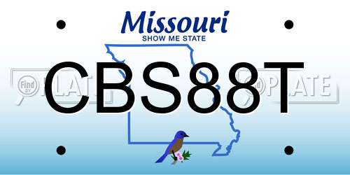 CBS88T Missouri License Plate