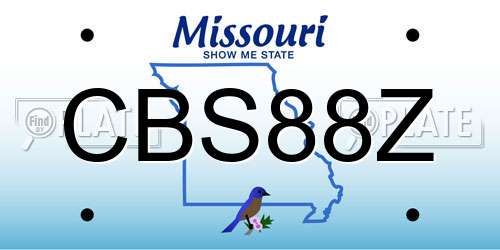 CBS88Z Missouri License Plate