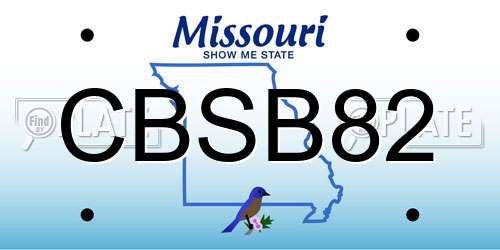 CBSB82 Missouri License Plate