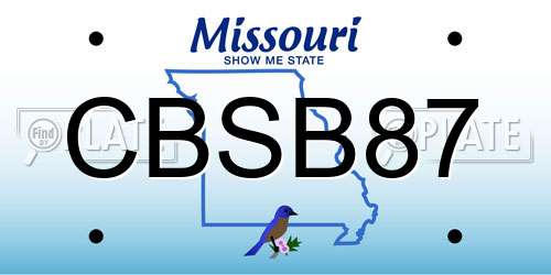 CBSB87 Missouri License Plate
