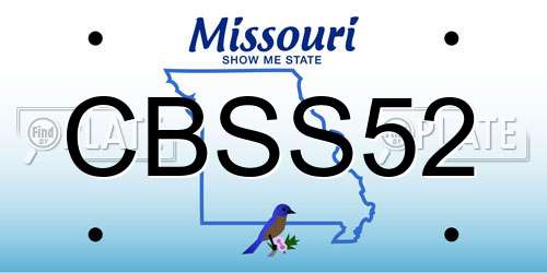 CBSS52 Missouri License Plate