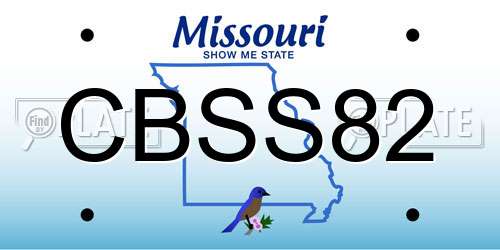 CBSS82 Missouri License Plate