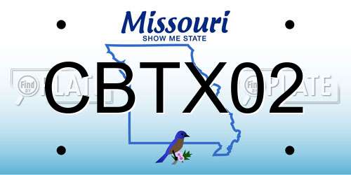 CBTX02 Missouri License Plate