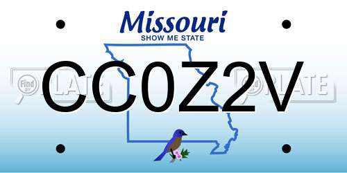 CC0Z2V Missouri License Plate